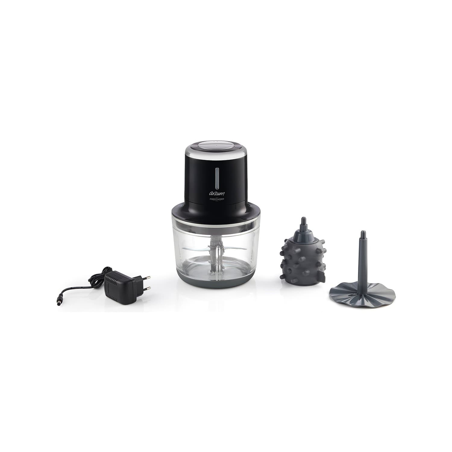 Arzum Ar1128 Freechopp Cam Hazneli Şarjlı Doğrayıcı Siyah