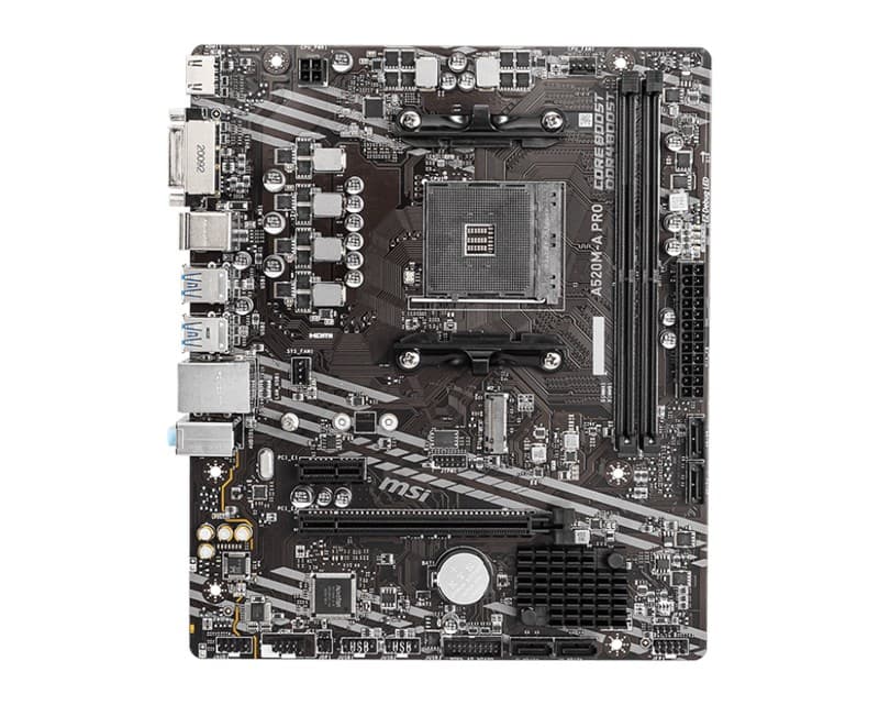 MSI A520M-A Pro AM4 Ryzen DDR4 Dvi Hdmi