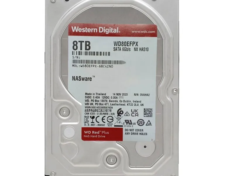 WD Red Plus Nas 8TB 3.5" 5640Rpm SATA (WD80EFPX)