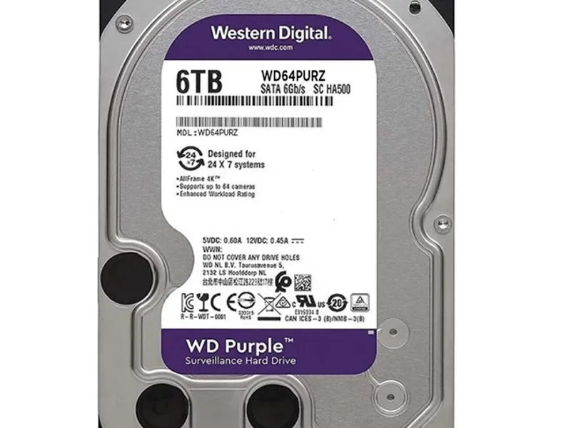 WD Purple 6TB 5400Rpm 256MB -WD64PURZ