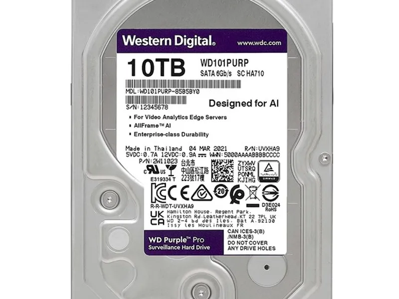WD Purple Pro 10TB 7200Rpm 256MB -WD101PURP