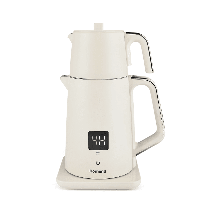 Homend Artfood Royaltea Cooltouch 1797H Dokunmatik El Yakmaz Gövdeli Paslanmaz Çelik Konuşan Çay Makinesi Krem