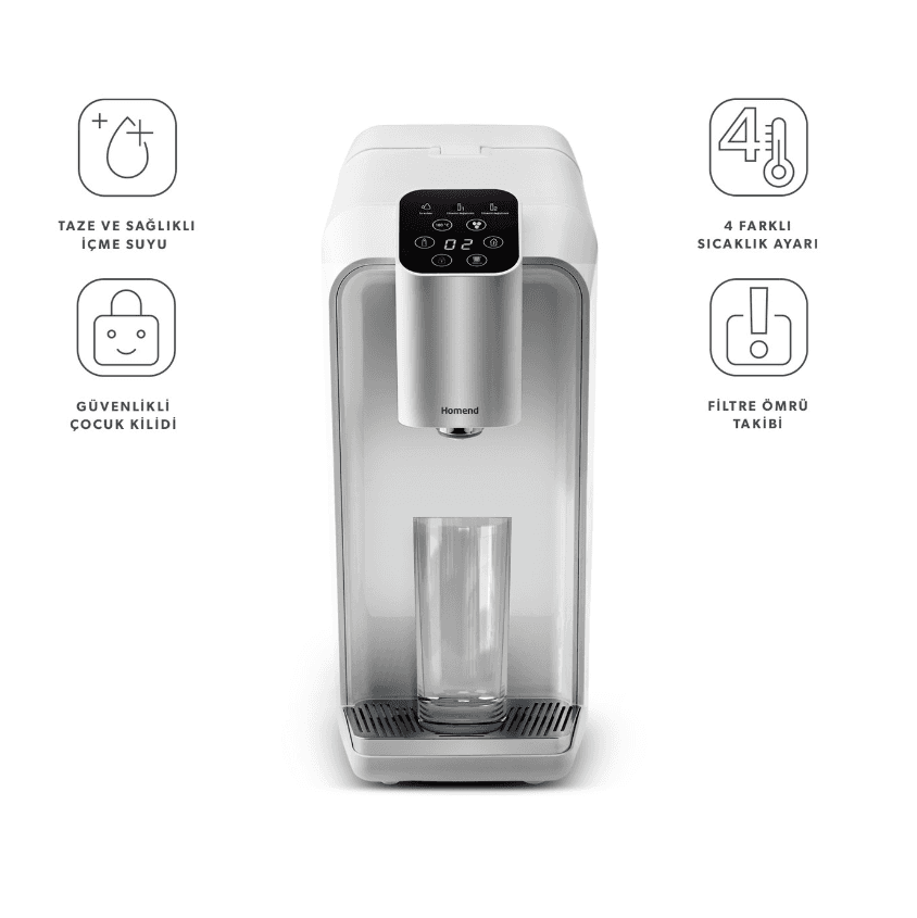 Homend Himalaya 9007H 4 Farklı Derecede Su Veren Akıllı Kettle Özellikli Su Arıtıcı
