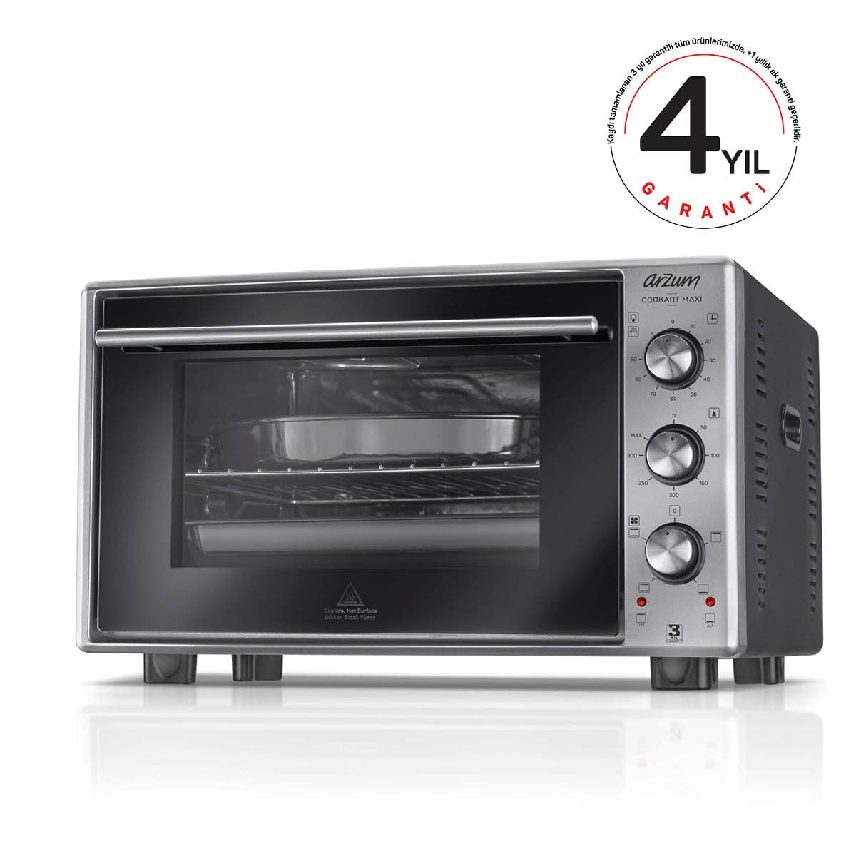 Arzum AR2002 Cookart Maxi 50 Lt Çift Camlı Fırın Inox