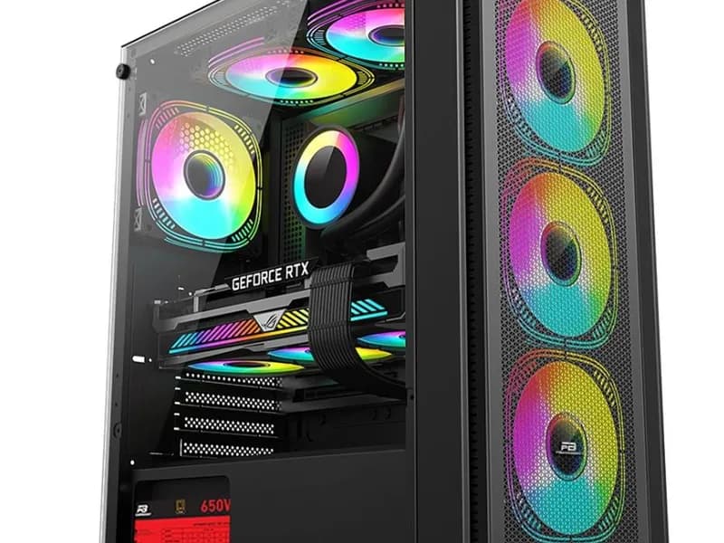 PowerBoost PB-P802AB 650w 80+ Bronze USB 3.0, ATX Mesh, RGB fan Siyah Kasa