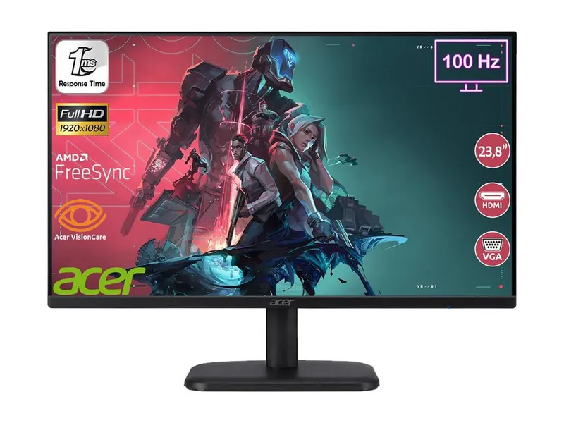 Acer 23.8" EK241YE 1ms 100Hz IPS VGA HDMI Vesa UM.QE1EE.E03 Monitör